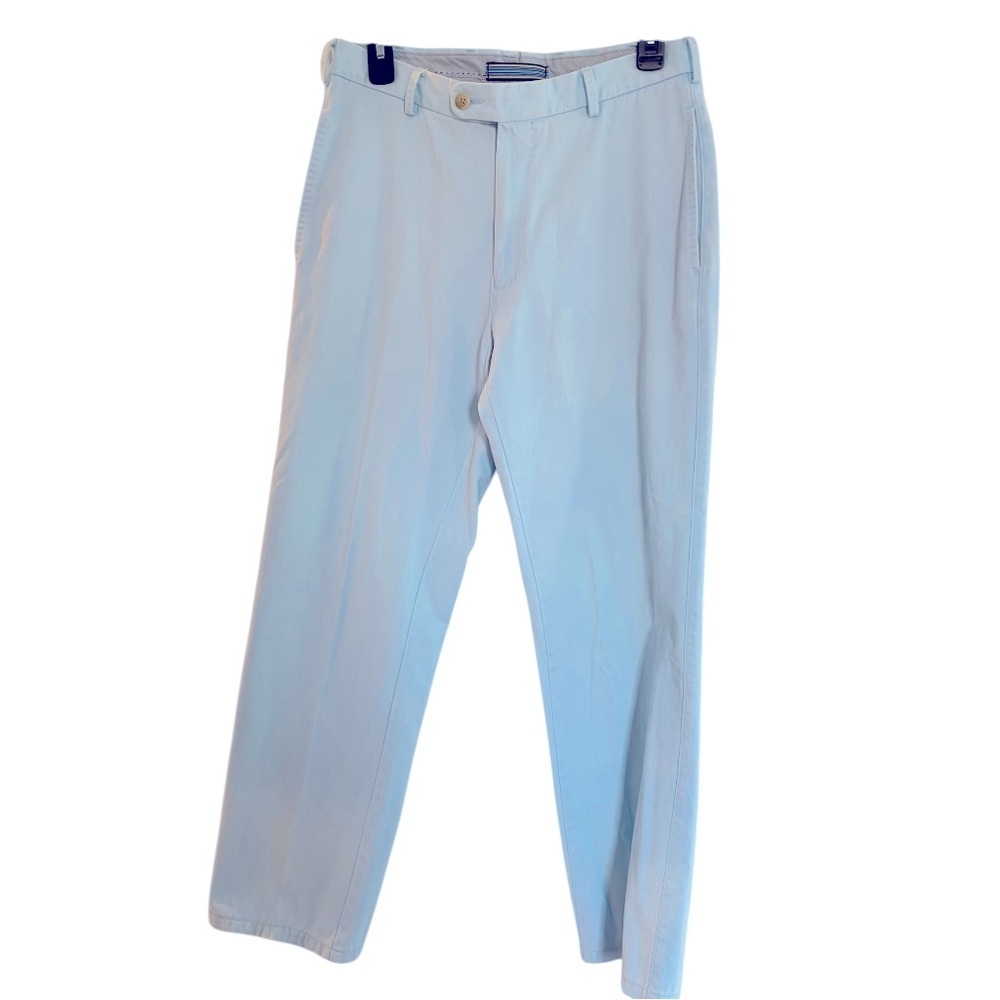 Peter Millar Mens pants gold light blue Front zip and button golf everyday wear